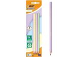 Bic 518980 Bic Evolution Pastel Bleistifte Hb 2X Lila, GrüN, Gelb, Rosa, 5 St.