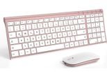 Set Mouse Tastiera Wireless, Tastiera Ricaricabile In Alluminio Con Design Compatto, Tastiera Wireless Ultrasottile E Silenziosa Con Mouse Per Pc/Laptop