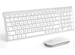 Set Mouse Tastiera Senza Fili, Entrambi Ricaricabili, Ultra-Sottile 2.4G Usb Tastiera Senza Fili Con Mouse Senza Fili, Alluminio Sottile, Qwertz De Layout Per Win Pc / Laptop