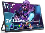 Monitor Da Gioco Portatile, Frequenza Di Aggiornamento 144Hz, Tecnologia Hdr E Freesync, 2K Con Supporto, Spina Ue