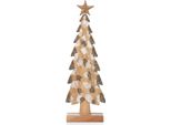 Decorazione Natalizia In Legno 63 Cm In Legno Di Mango Con Stella Dorata Dipinta E Decorata A Mano Figura Decorativa In Legno Con Glitter Per Cassettiera O Davanzale
