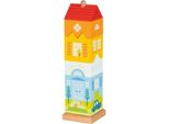 Goki Torre Impilabile In Legno Città Villa 7 Pezzi Giocattolo In Legno Per Bambini Gioco Di Abilità Motorie 58358 Nuovo