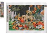 Quadro Diamante Animali Domestici Davanti Alla Casa 40X30Cm Con Accessori
