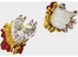 Ciondolo Decorativo Emergente Con Mani Di Pagliaccio Raccapriccianti Giallo Giallo Taglia Unica