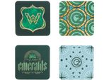 Sottobicchiere Paladone Evil Emerald City Con Finitura Metallica E Goffratura 4 Unità Verde Verde Taglia Unica