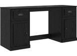 Syfax™ Scrivania Con Armadietto Rovere Nero 154,5 X 50 X 75 Cm