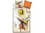 Biancheria Da Letto Per Bambini In Cotone Naruto - Copripiumino 140X200 Cm E Federa 65X65 Cm