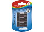 Keyroad Gomma Per Matita Nera 3 Pezzi In Blister