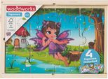 Puzzle In Legno Fate E Unicorni 4X12 Pezzi