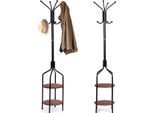 Appendiabiti-Da-Terra-Con-Ripiani-8-Ganci-180-Cm-Metallo-Nero-Modernhome