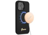 Guess Guhmp13Llslmgbk Iphone 13 Pro / 136,1 Nero/Czarny Custodia Rigida In Silicone Script Gold Logo Magsafe