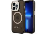 Guess Guhmp14Xhtcmk Custodia Rigida Per Iphone 14 Pro Max6,7 Czarny/Nero Profilo Oro Traslucido Magsafe