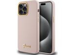 Guess Guhcp15Xsmbslp Iphone 15 Pro Max 6.7 RóżOwy/Rosa Custodia Rigida In Silicone Script Metal Logo & Frame