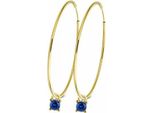 New Bling 9NB-1108 Orecchini In Argento Con Pendente - 25X1,2 Mm - Zirconi - Blu - 3 Mm - Argento - Placcati Oro/Oro Su Argento