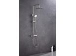 Webo Euphoria Set Doccia Completo | Doccia A Pioggia E Doccetta | Miscelatore Termostatico | Rvs Spazzolato