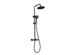Set Doccia A Pioggia Webo Euphoria Completo | Miscelatore Termostatico In Ottone | Tecnologia Air-Flow & Clean | Nero Opaco | Soffione E Doccetta Regolabili