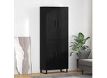 Vidaxl Credenza A Parete 2 Pezzi In Legno Nero Effetto Rovere