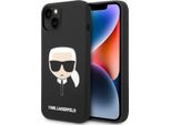 Karl Lagerfeld Klhcp14Mslkhbk Custodia Rigida Per Iphone 14 Plus / 15 Plus 6.7 Nero/Nero Silicone Karl's Head