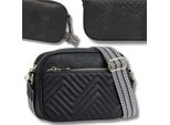 Camerazar Elegante Borsa A Tracolla Da Donna In Pelle Nera Con Impunture