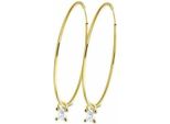 New Bling 9NB-1104 Orecchini In Argento Con Pendente - 25X1,2Mm - Zirconi - 3Mm - Argento - Placcato Oro/Oro Su Argento