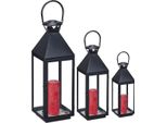 3 Pezzi Lanterne In Metallo