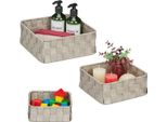 Set Di 3 Cestini Portaoggetti Grigi