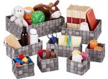 Set Di 8 Cestini Portaoggetti In Plastica