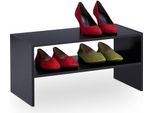 Scaffale Per Scarpe Nero Con 2 Ripiani