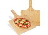 Set Di 2 Cestelli Per Pizza Xxl In Bambù