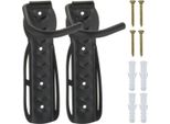 Supporto Da Parete Nero Per Biciclette - 2 Pz