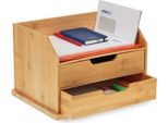 Organizzatore Da Scrivania In Bambù Con Cassetti
