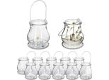 Set Di 12 Lanterne Trasparenti