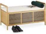 Sgabello In Bambù Con Vano Portaoggetti
