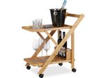 Carrello Da Cucina In Bambù Con 2 Ripiani