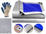 Ekspand | Telone 5X6M 75G - Argento-Blu - Resistente Al Gelo - Impermeabile - Protezione Uv
