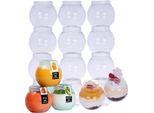 Bicchieri Di Plastica Con Coperchio Per Dolci Bicchiere A Forma Di Palla 200Ml/12Pcs