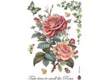 Carta Di Riso Per Decoupage A4 - Stamperia - Rosa Grande
