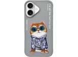 Nimmy Etui Iphone 16 6.1 Szary/Occhiali Grigi Cool Cat