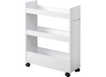 Kesper Scaffale Su Rotelle, 78 X 22 X 60 Cm, Bianco Kesper 24852