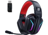 Cuffie Over-Ear, Cuffie Da Gioco 2.4G Con Microfono Per PS5, PS4, Pc, Mac, Pieghevoli Con Cancellazione Del Rumore Surround E Luce Led, Durata Della Batteria 50 Ore