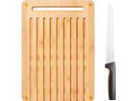 Fiskars Functional Form Tagliere E Coltello Da Pane In Bambù Fiskars 1057551