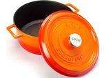 Lava Metal Pentola Ø 28 Cm, 6,7 L, Ghisa, Arancione Lava Metal LVYTC28K2OR