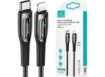 Usams Cavo Intrecciato Da Usb-C A Lightning Smart Power-Off 20W Pd Da 1,2 M Nero/Nero Sj518Usb01 (Us-Sj518)