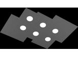 Toplight Plafoniera Da Soffitto Rettangolare 6 Luci Plate Con Attacco GX53, Struttura Colore Antracite, Design Moderno 77X59X3Cm
