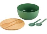 Kesper Fruttiera E Insalatiera Con Posate E Coperchio In Bambù, Ø 24 Cm, Verde Kesper 58471