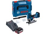 Seghetto Alternativo A Batteria Bosch Gst 18V-125 S Professional 18 V 125 Mm Brushless + 1X Batteria 4,0 Ah + Caricabatteria + L-Boxx