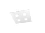 Toplight Plafoniera Da Soffitto Quadrata 4 Luci Area Con Attacco GX53, Struttura Colore Bianco, Design Moderno 40X40X3Cm