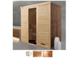 Sauna WEKA Kemi, beige (naturbelassen), ohne Ofen, (ohne Ofen), Saunen, ohne Ofen