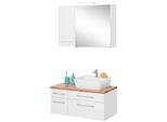 BadmöBel-Set Welltime "Davos", Weiß, Becken Rechts, KastenmöBel-Sets, BadmöBel-Set, Breite 50 Cm, Mit Extra Regal