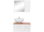 BadmöBel-Set Welltime "Davos", Weiß, Siphonausschnitt Links, Holzwerkstoff, KastenmöBel-Sets, BadmöBel-Set, Inklusive Beleuchtung, HäNgeschrank Und Waschbeckenunterschrank